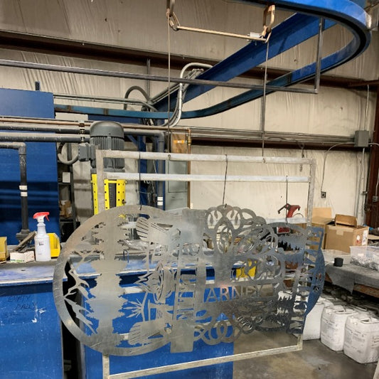 A behind the scenes look at one of the work stations for Steel City Metal Works