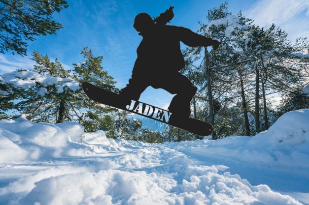 Female Snowboarder Monogram