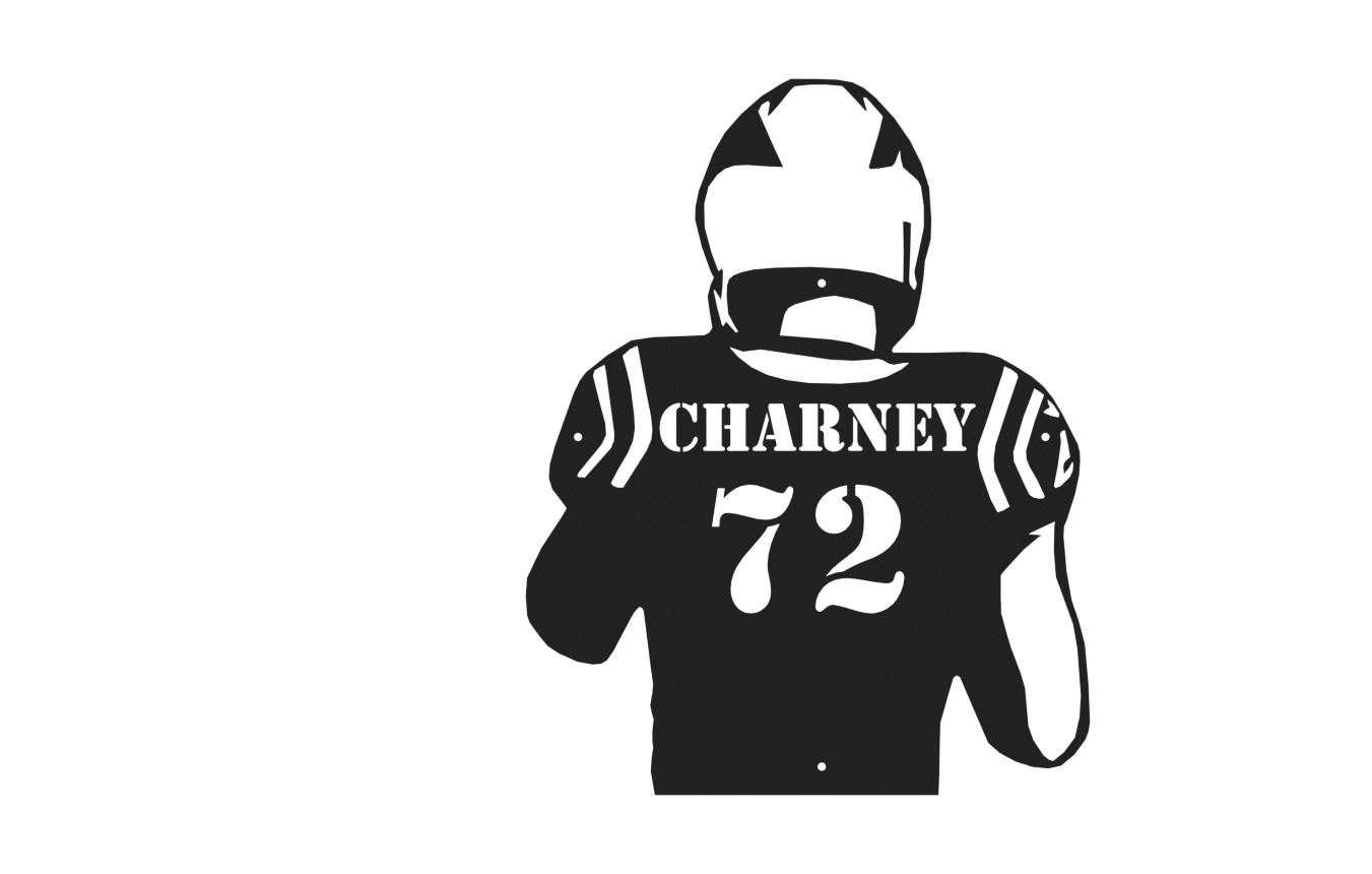 Football Player Monogram