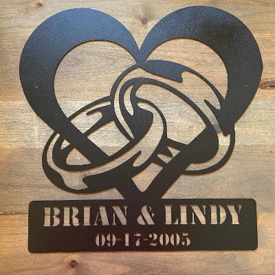 Heart with Rings Monogram
