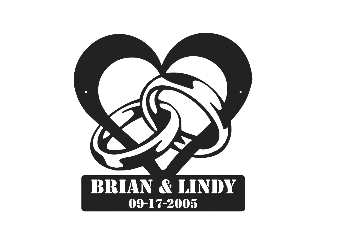 Heart with Rings Monogram