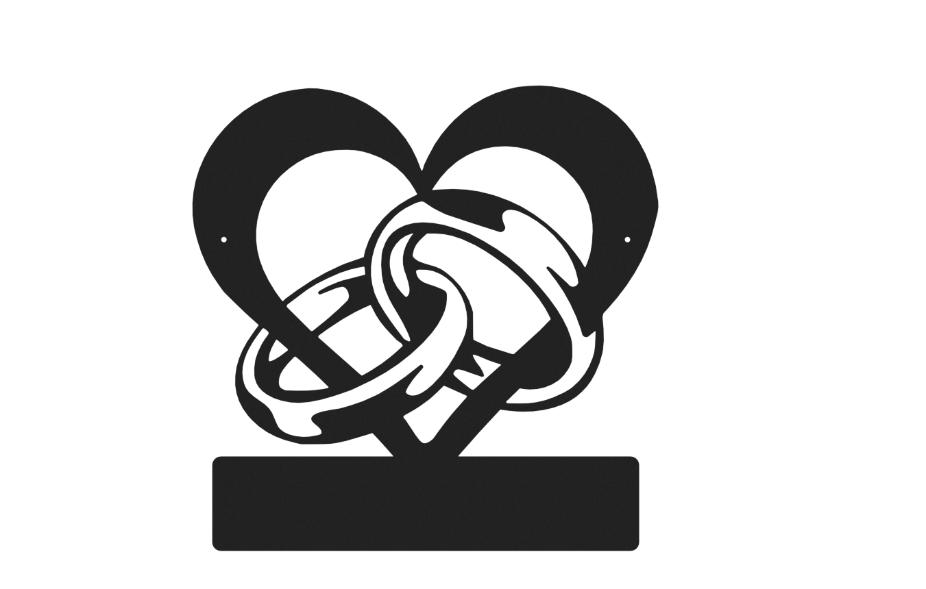 Heart with Rings Monogram