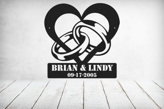 Heart with Rings Monogram