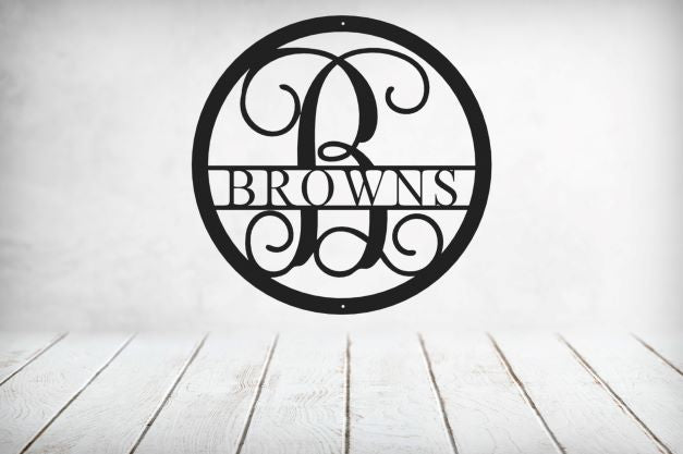 Vine Name Monogram 30" Diameter & 36" Diameter