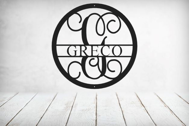 Vine Name Monogram 20" Diameter & 24" Diameter
