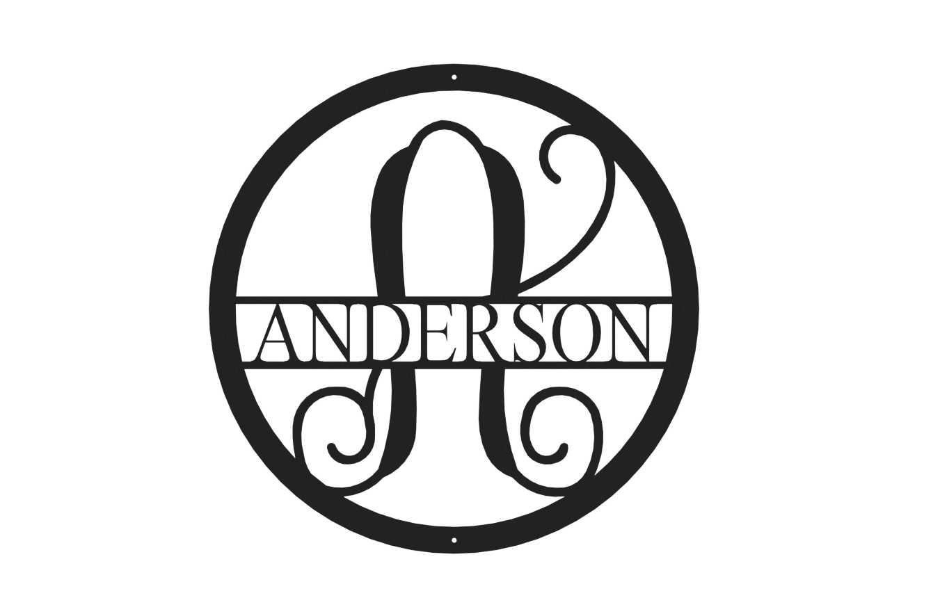 Vine Name Monogram 20" Diameter & 24" Diameter