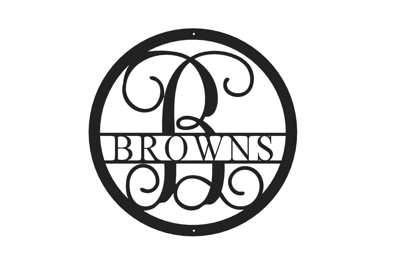 Vine Name Monogram 30" Diameter & 36" Diameter