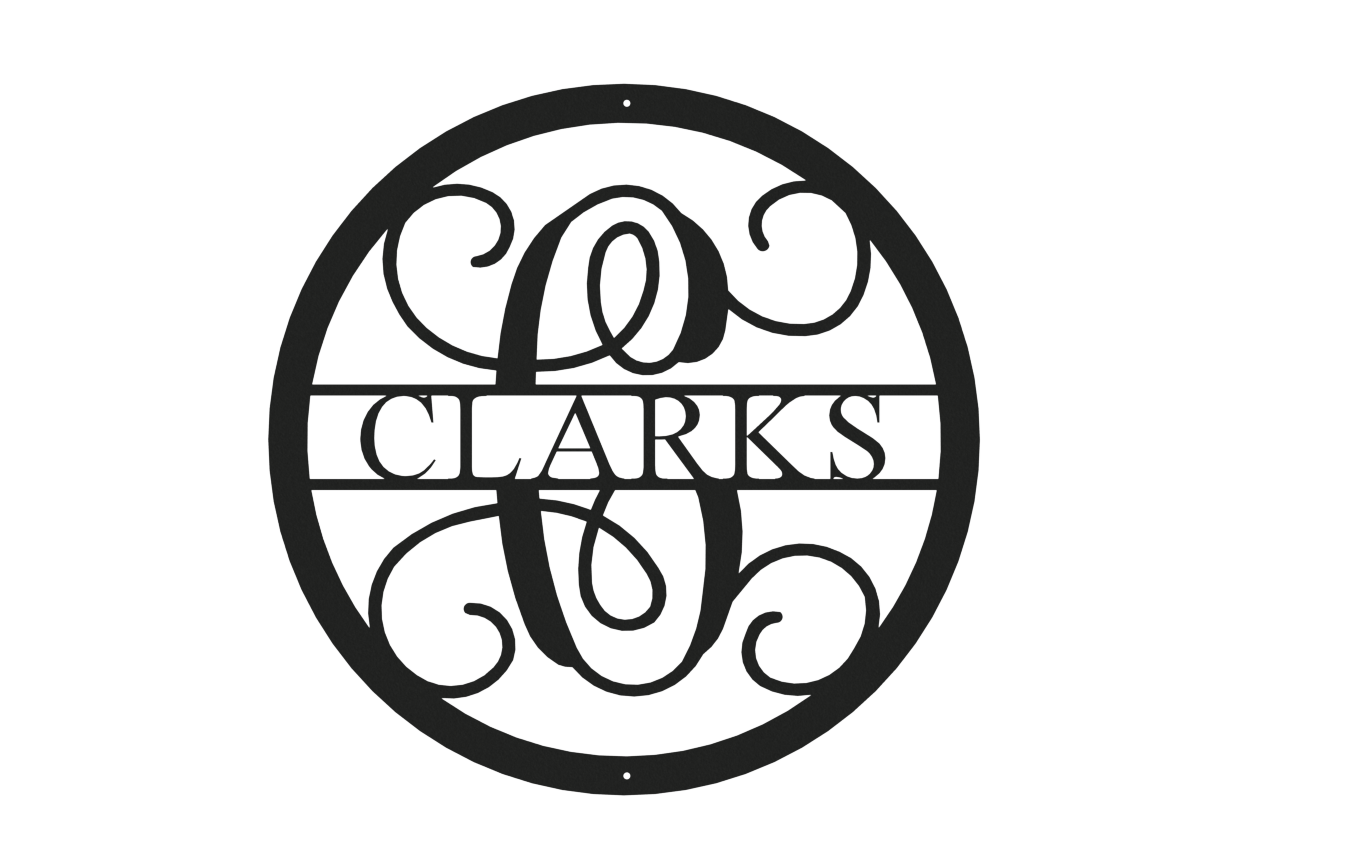Vine Name Monogram 30" Diameter & 36" Diameter