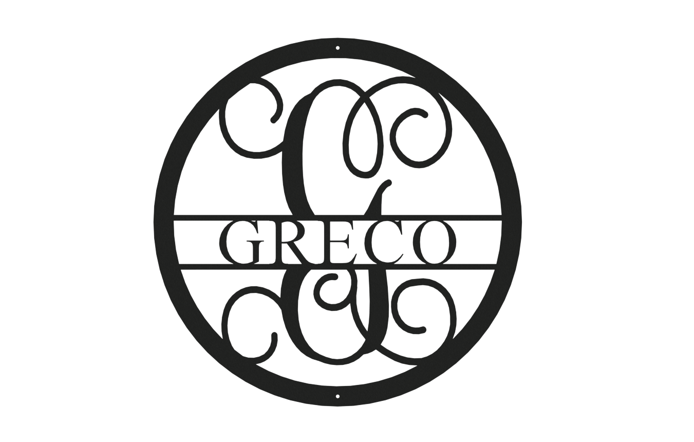 Vine Name Monogram 30" Diameter & 36" Diameter