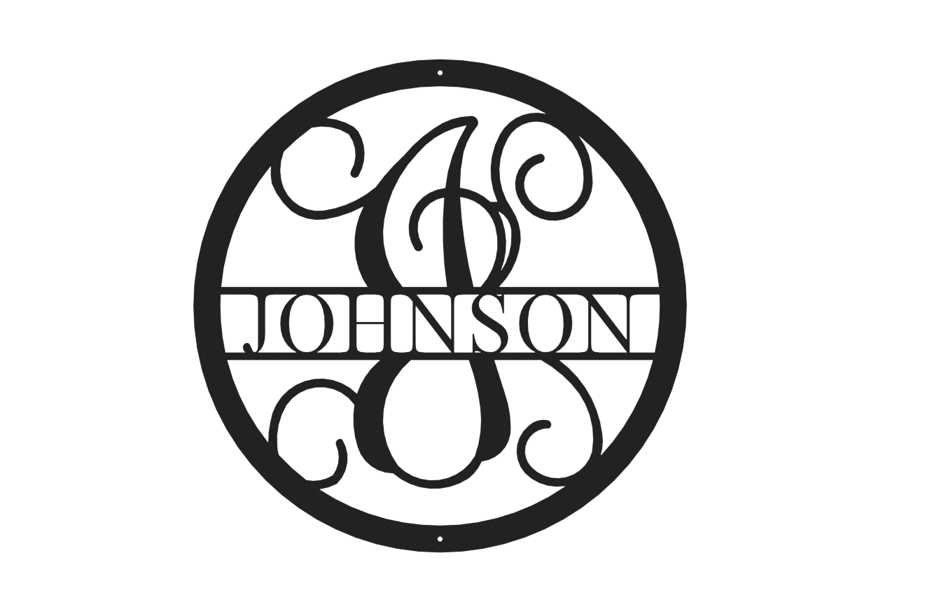 Vine Name Monogram 30" Diameter & 36" Diameter