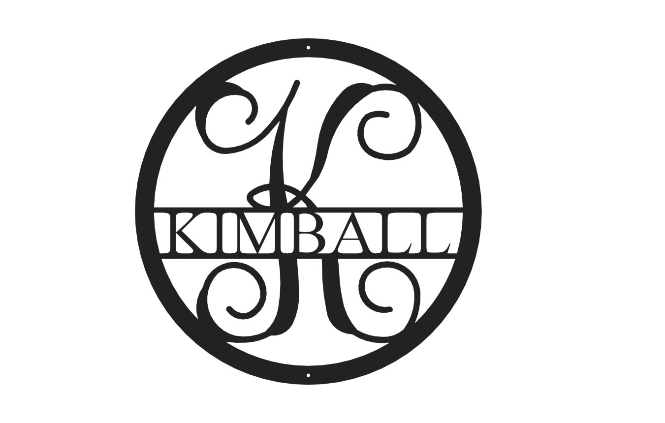 Vine Name Monogram 30" Diameter & 36" Diameter