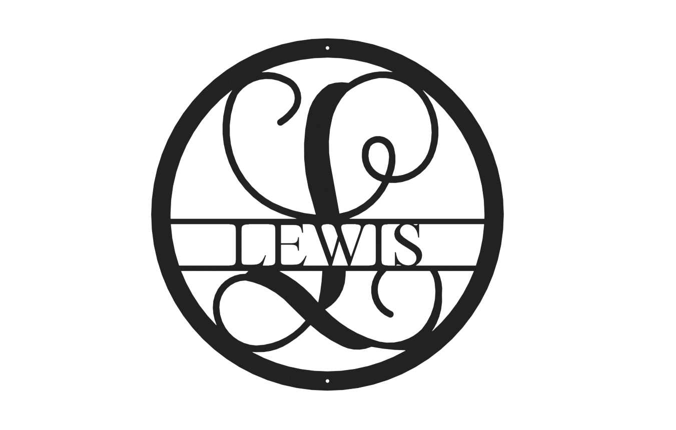 Vine Name Monogram 30" Diameter & 36" Diameter