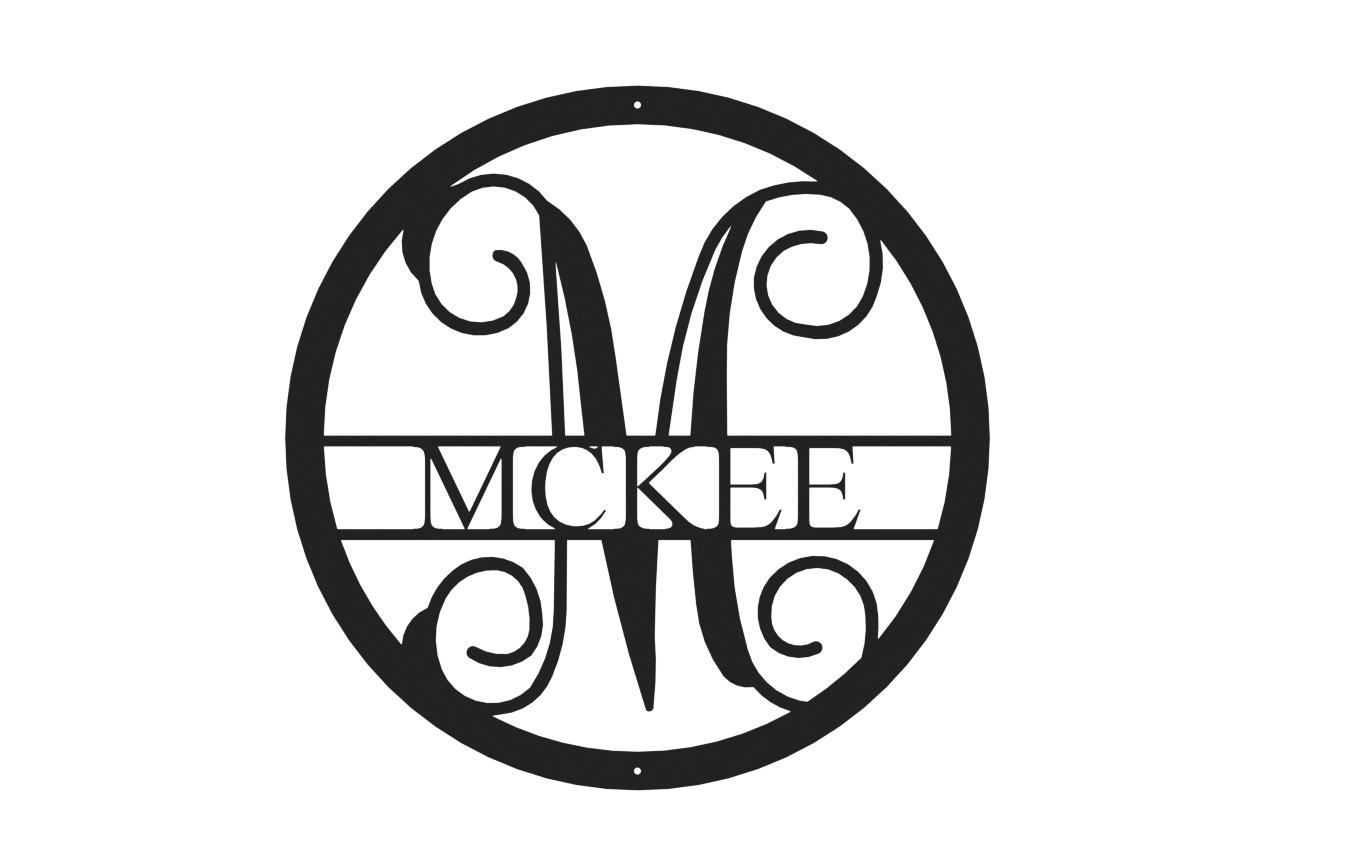 Vine Name Monogram 30" Diameter & 36" Diameter