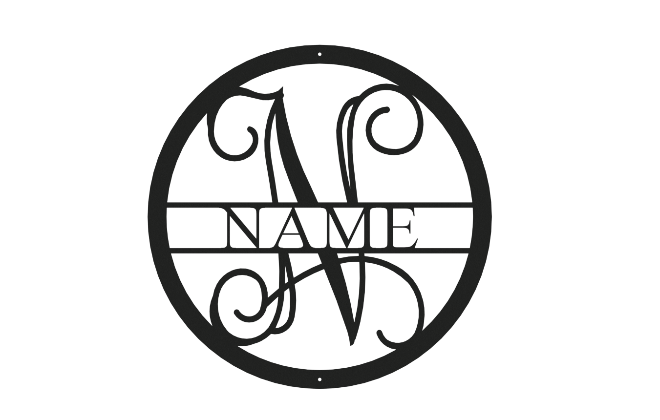 Vine Name Monogram 30" Diameter & 36" Diameter