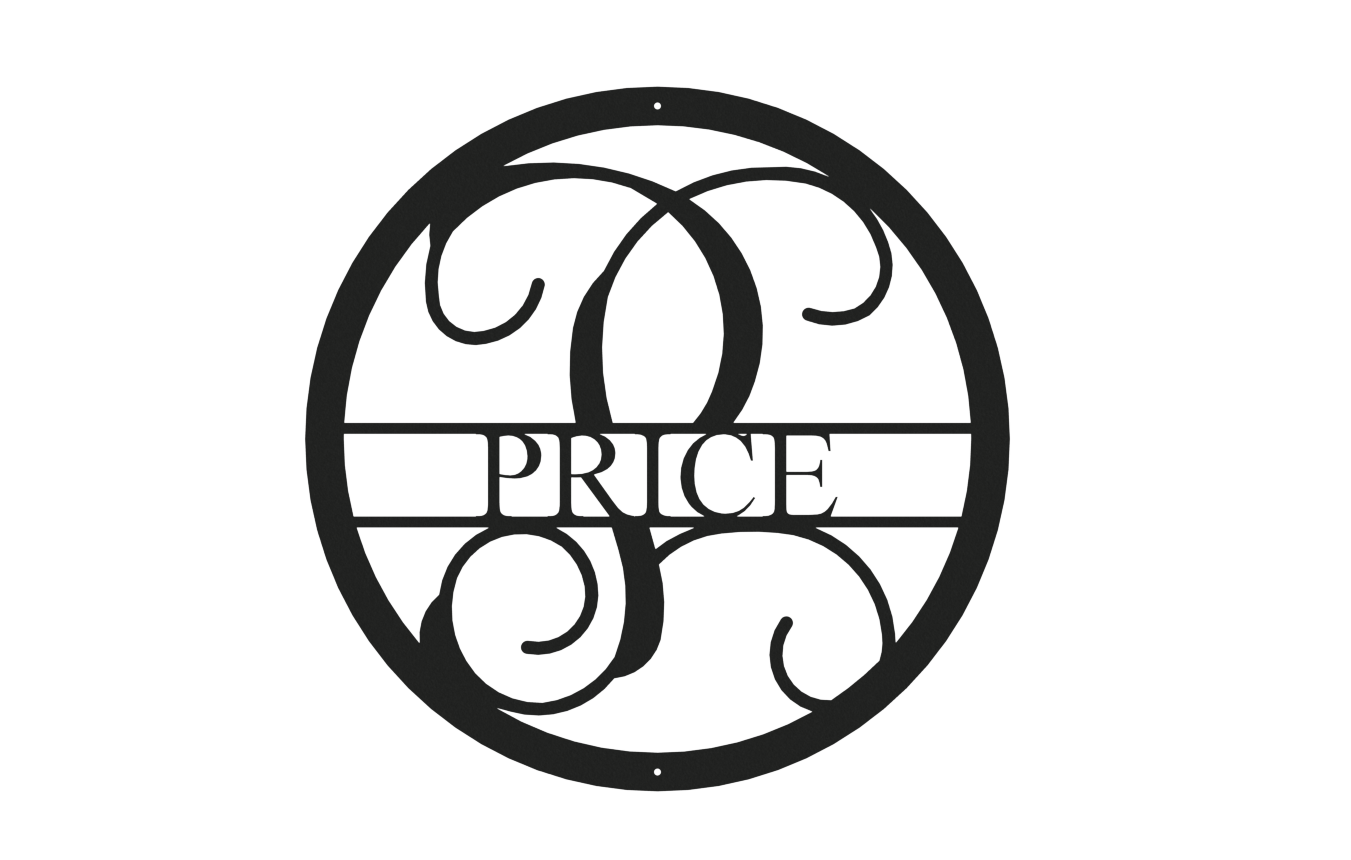 Vine Name Monogram 30" Diameter & 36" Diameter