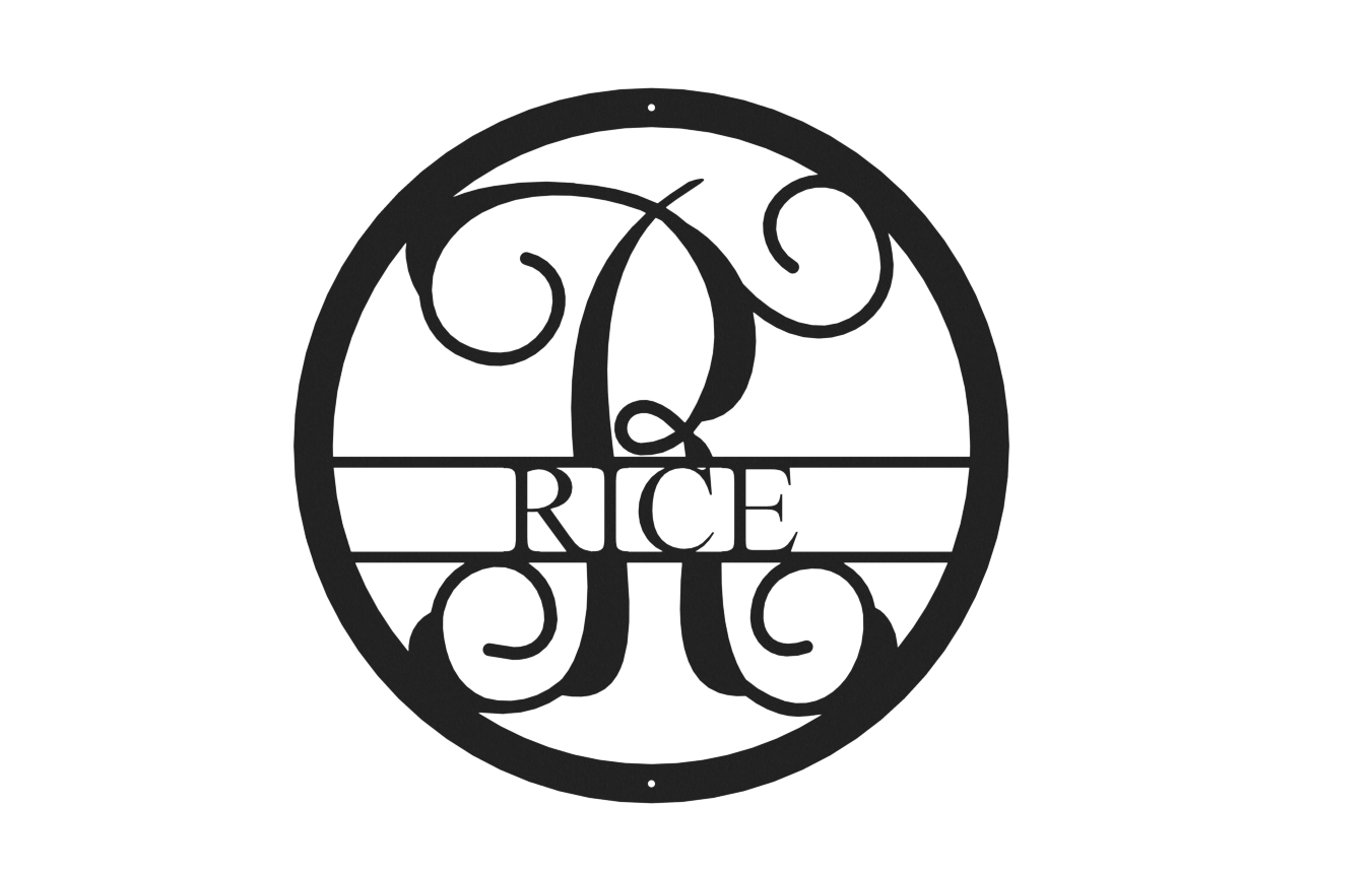 Vine Name Monogram 30" Diameter & 36" Diameter
