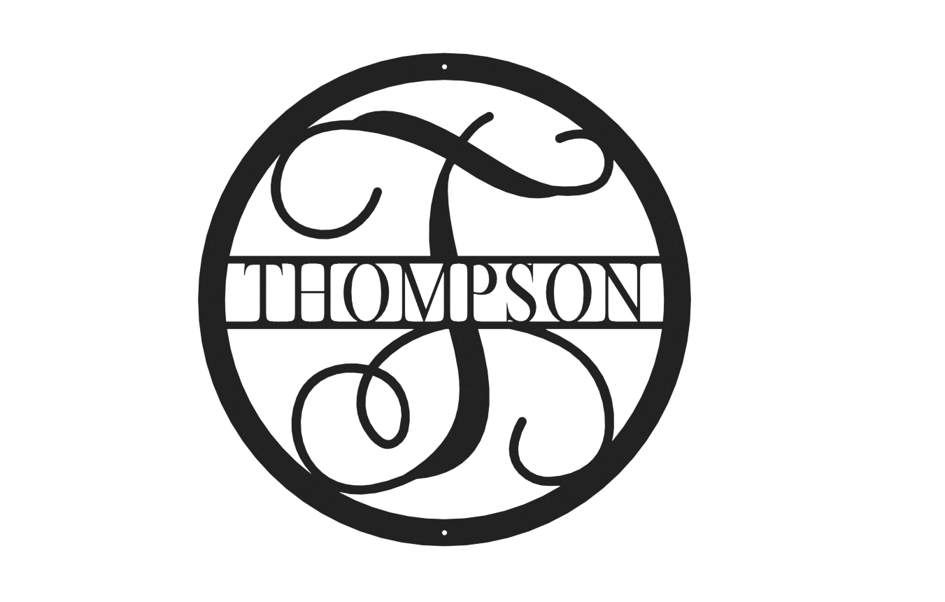 Vine Name Monogram 30" Diameter & 36" Diameter