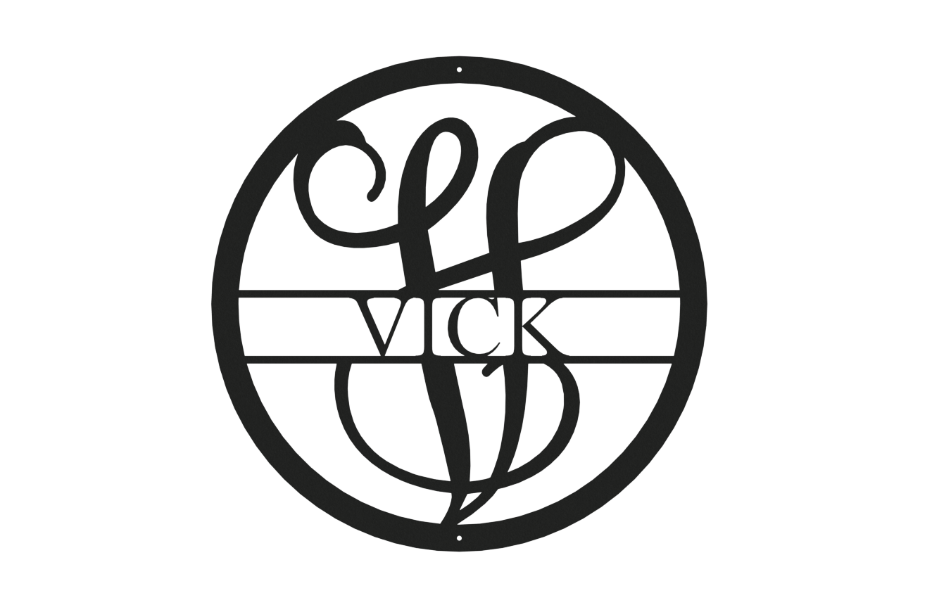 Vine Name Monogram 30" Diameter & 36" Diameter