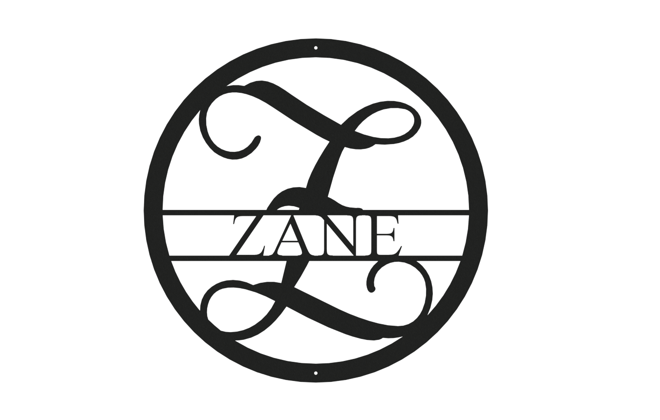 Vine Name Monogram 30" Diameter & 36" Diameter