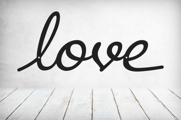 Word Love In Cursive Bold Love Hand Lettering Modern Distressed
